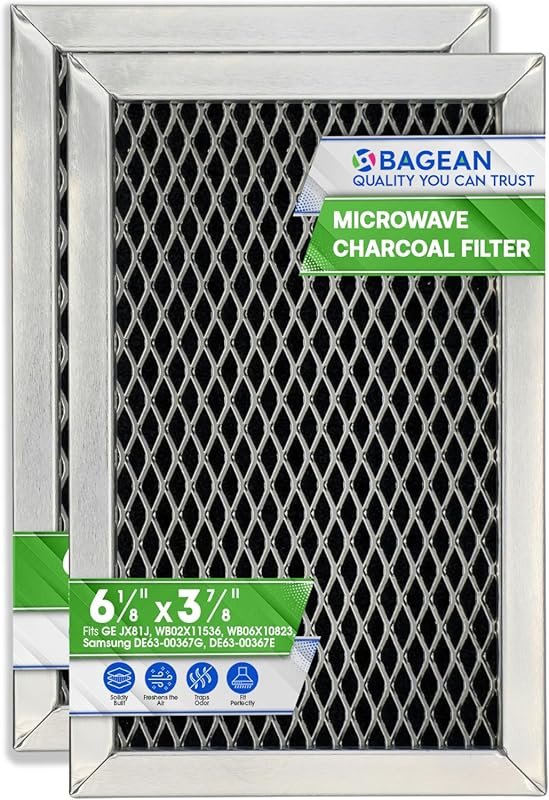 2-Pack JX81J Carbon Filter (6.15”x3.95”) for GE WB02X11536 & WB06X1082