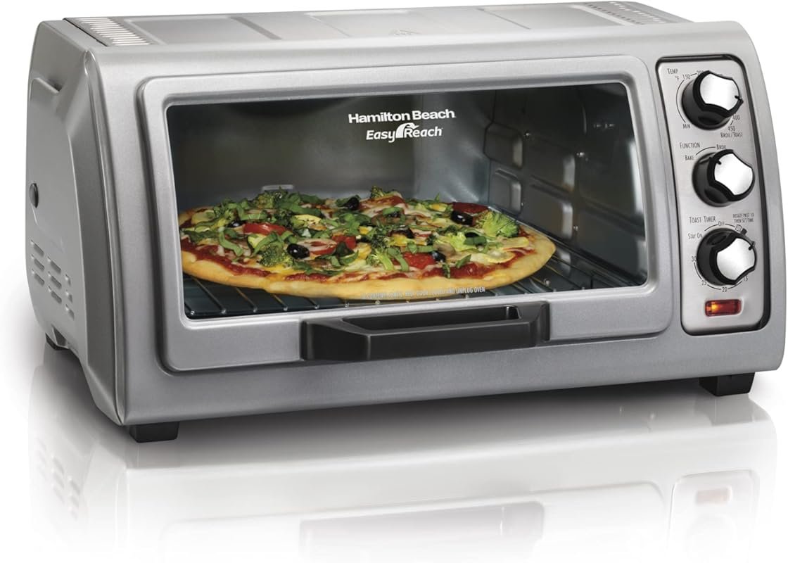 Hamilton Beach 6-Slice Roll-Top Toaster Oven with Auto Shutoff, Broil,