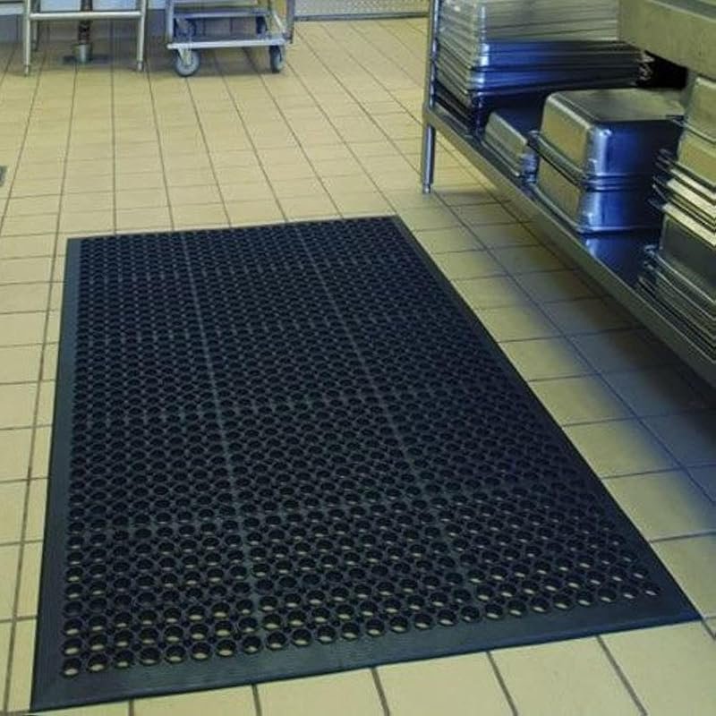 SallyMall Rubber Drainage Mat, Anti-Slip Outdoor Entrance Mat for Kitc