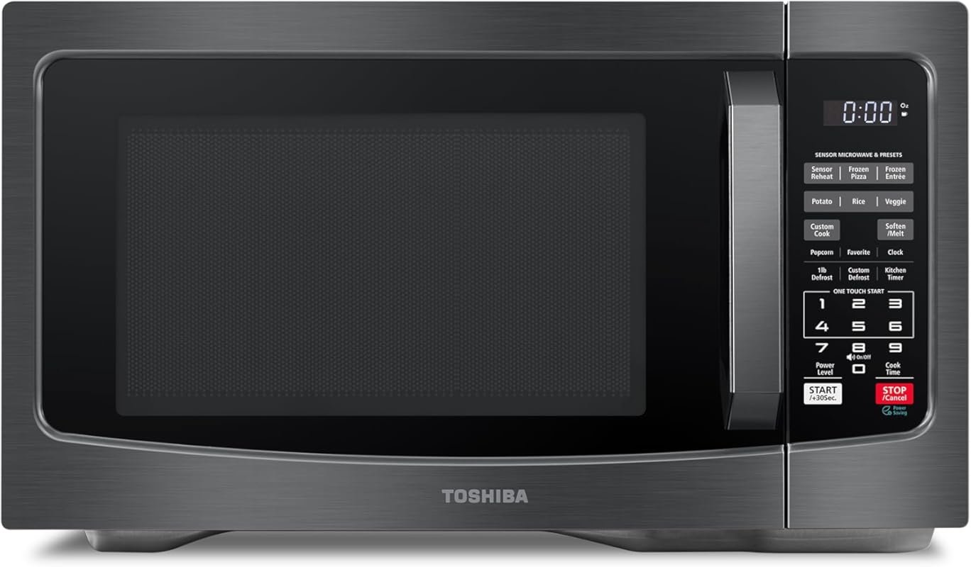 TOSHIBA 1.2 Cu.Ft Smart Microwave with Humidity Sensor & 12 Menus