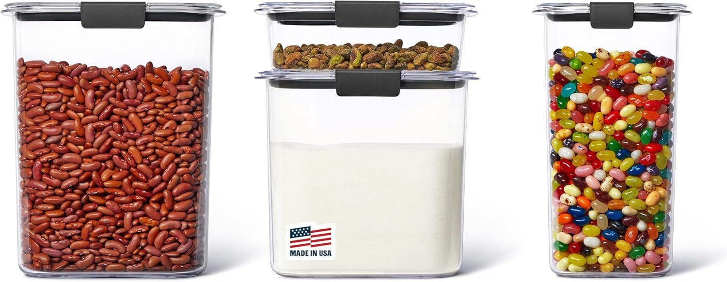 Dishwasher Safe Rubbermaid Brilliance BPA-Free Airtight Pantry Contain
