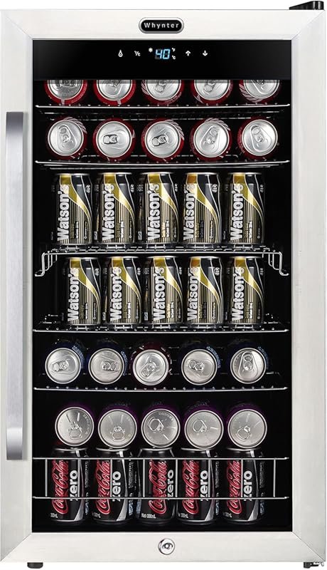 Whynter 136-Can Double-Layer Glass Door Mini Fridge, 3.4 Cu. Ft. Drink