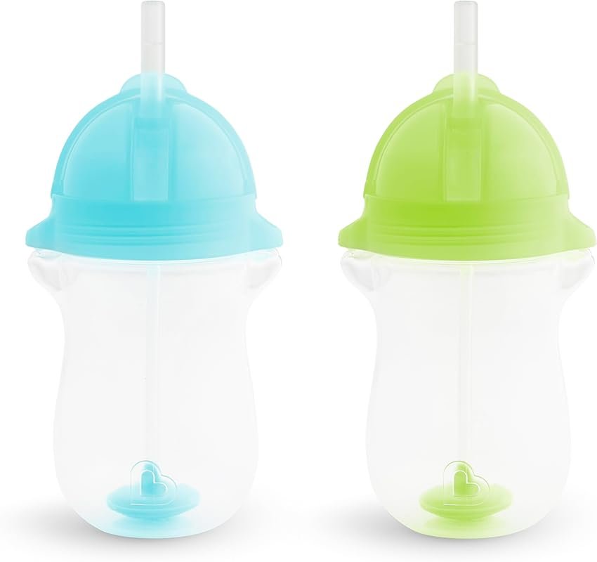 Munchkin Any Angle Weighted Toddler Straw Cups with Click Lock Lid, 10