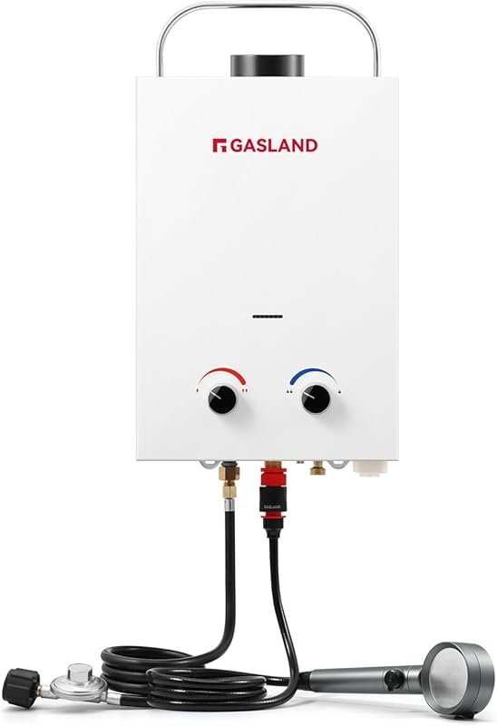 GASLAND BS158 Outdoor Portable Gas Water Heater 1.58GPM 6L Propane Tan