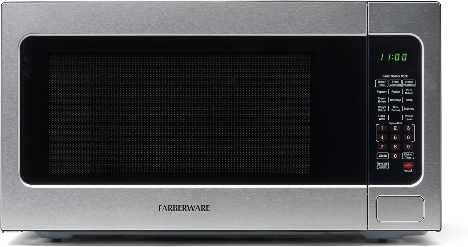 Farberware 2.2 cu. ft. 1100W Smart Sensor Microwave with LED Light & C
