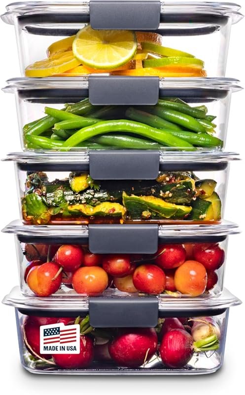 Rubbermaid Brilliance 5-Pack Tritan BPA-Free Airtight Food Storage Con