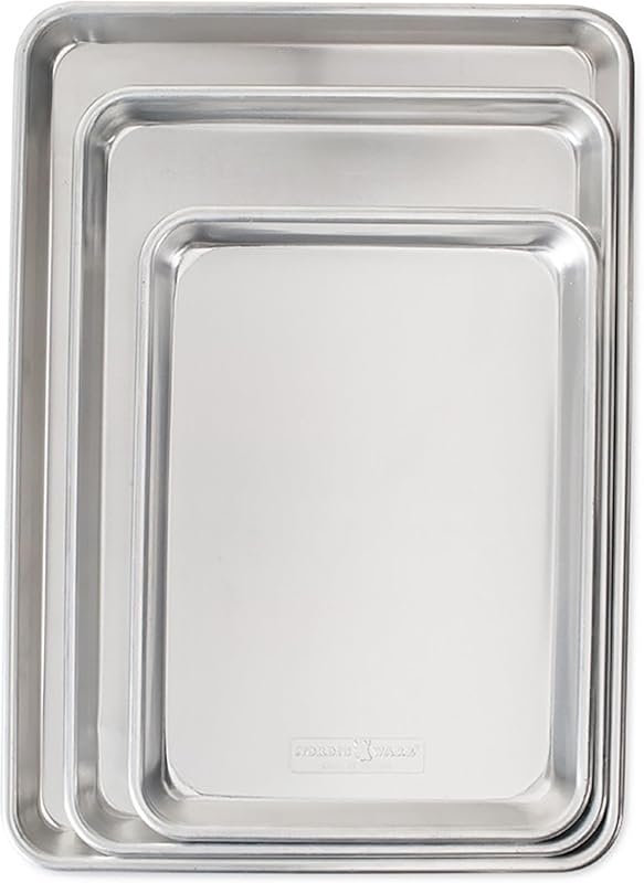 Nordic Ware Naturals 3-Piece Set, USA-Made Aluminum, Commercial Qualit