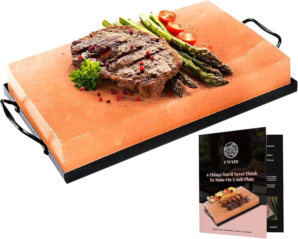 Himalayan Salt Block Cooking Plate 12x8x1.5 for Grilling, Cutting & Se