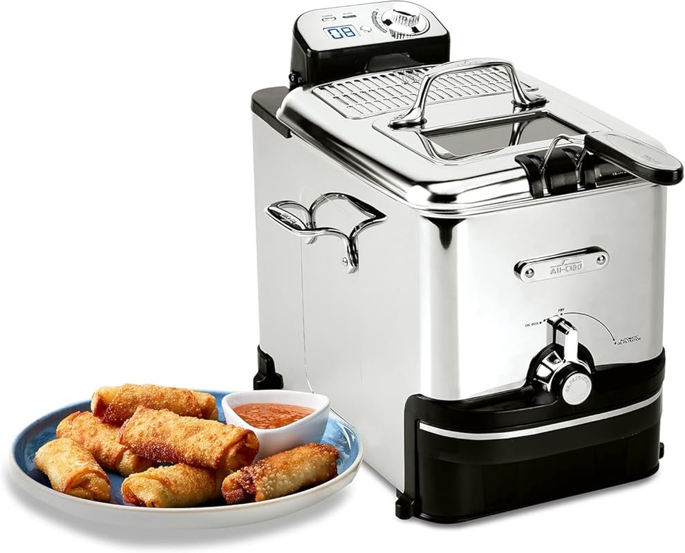 All-Clad Electric Deep Fryer – 1700W, Dishwasher Safe Basket and Lid, 