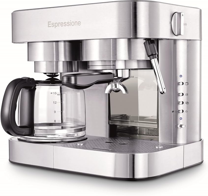 Espressione Stainless Steel Espresso & Coffee Maker for 10 Cups