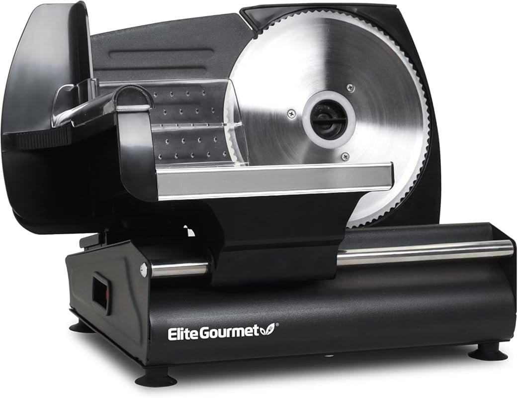 Elite Gourmet EMT-625B Precision Electric Deli Slicer with Stainless B