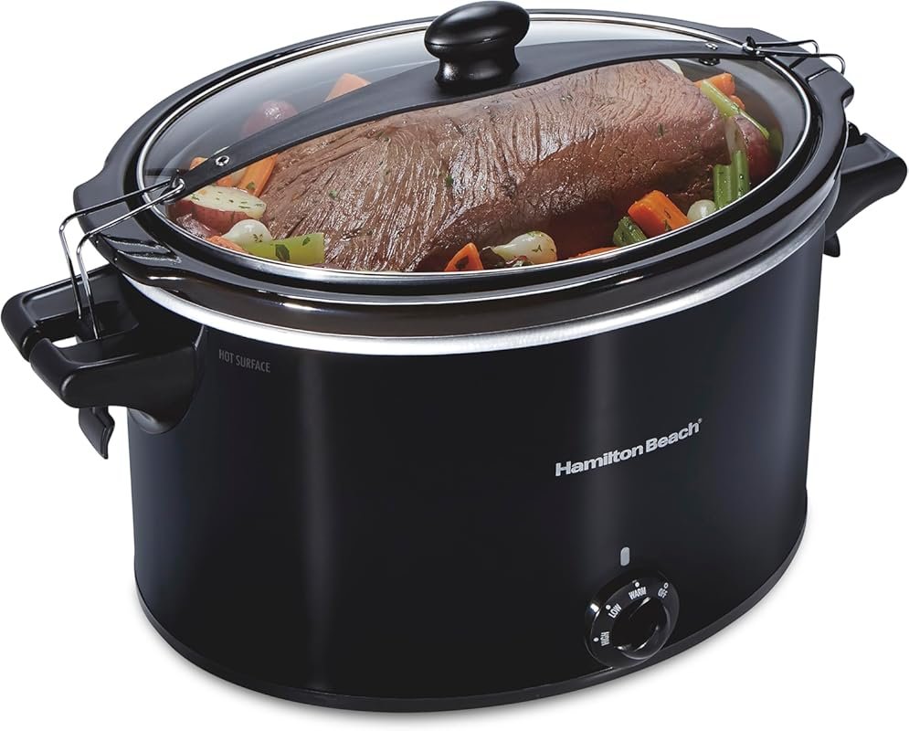 Hamilton Beach 10-Quart Extra Large Slow Cooker, Stay or Go Portable, 