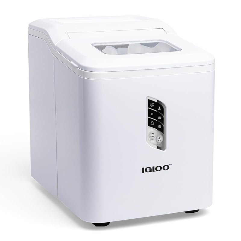 Igloo Portable Ice Maker, 26 lbs/day, 9 Cubes in 7 Mins, LED Panel, Wh