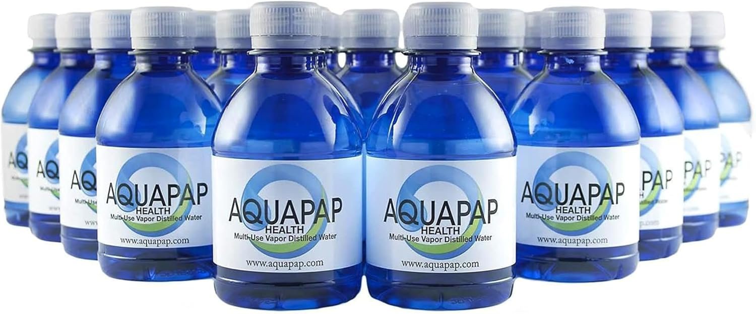 AQUAPAP 8oz Vapor Distilled CPAP Water for ResMed/Respironics Machines