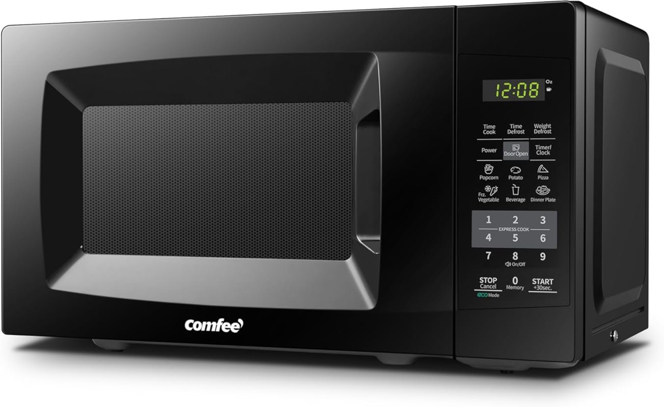 COMFEE' 700W Compact Microwave Oven with Sound On/Off, ECO Mode & One-