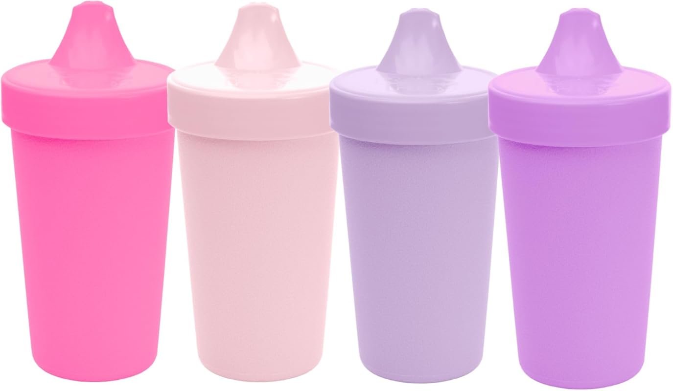 Re-Play Spill-Proof Toddler Sippy Cups, 10oz Set of 4, Dishwasher & Mi
