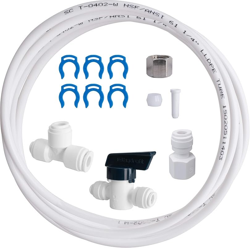 Aquasure 25ft Food Grade Water Line Kit with Shut-Off Valve
