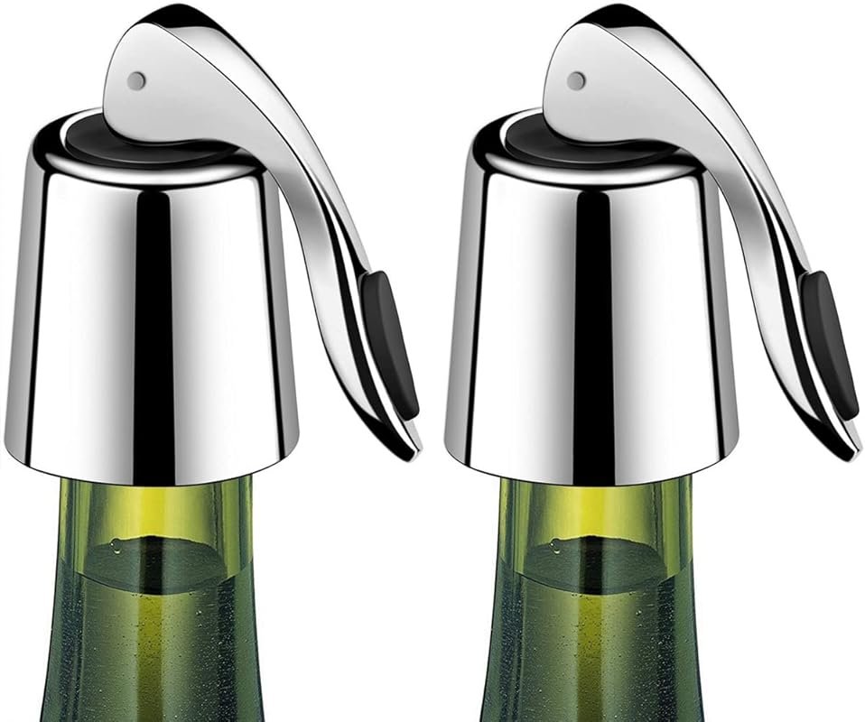 ERHIRY Stainless Steel Wine Stopper with Silicone Seal (Set of 2) – Pr