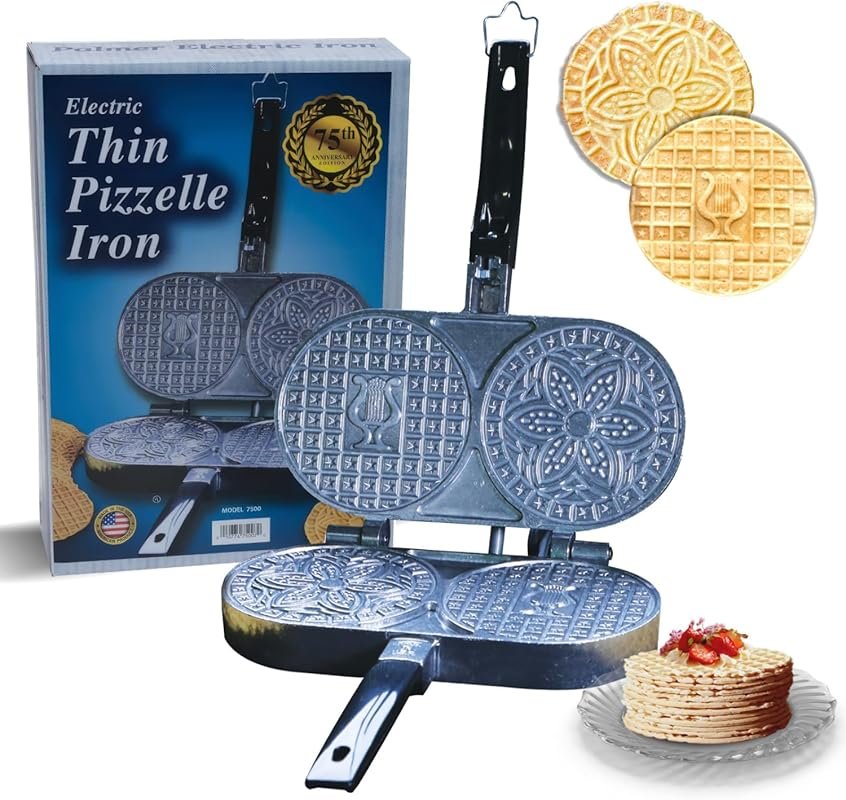 C. Palmer Extra Thin Pizzelle Iron Model 7500 Electric Maker Made in A