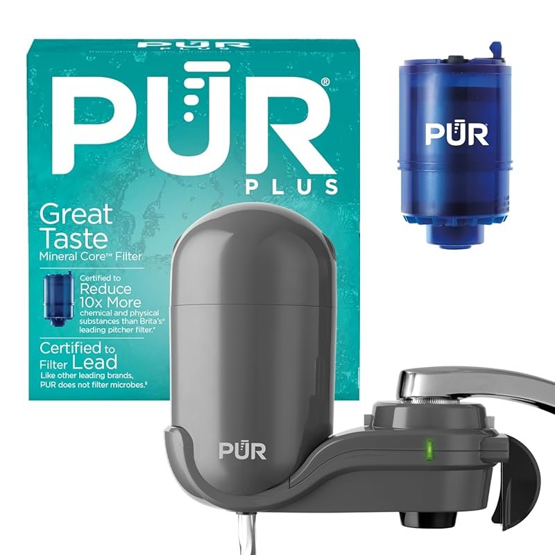 PUR Plus Vertical Faucet-Mount Water Filtration System, Lead-Reducing,