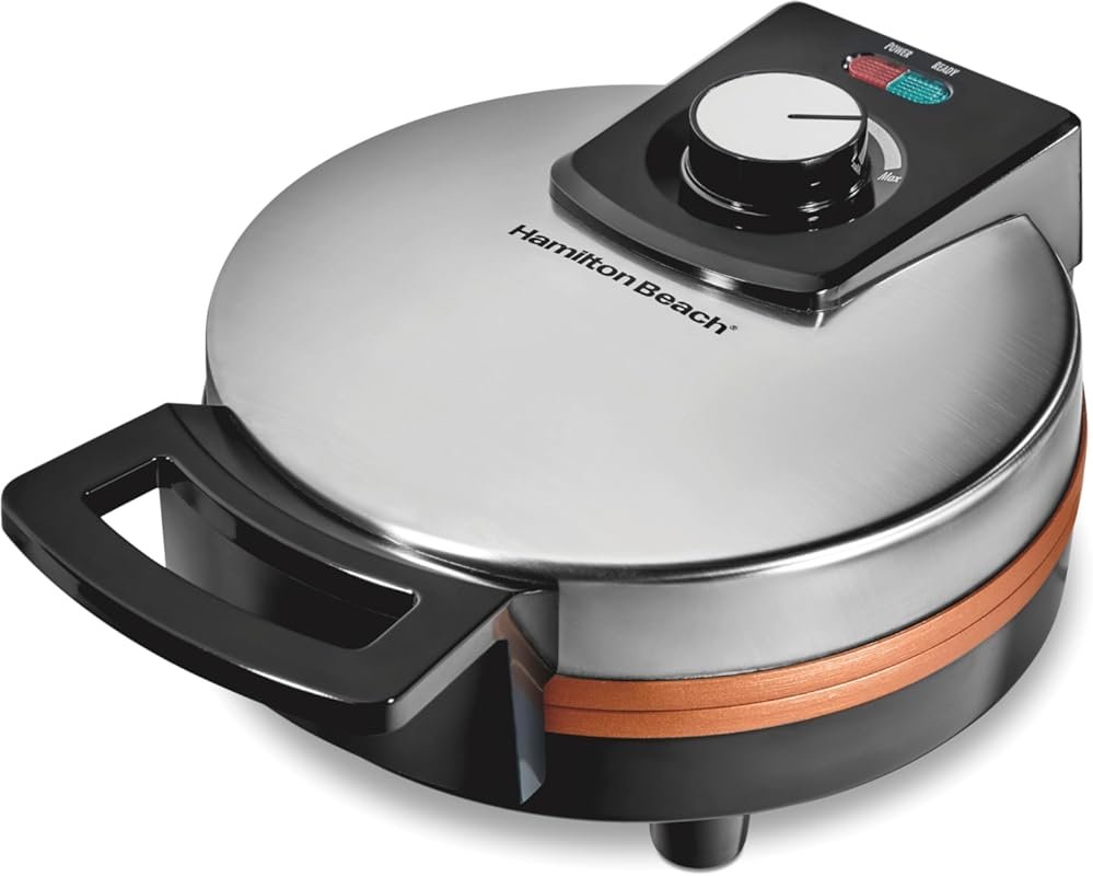 Hamilton Beach Ceramic-Coated Belgian Waffle Maker – PFAS-Free, Browni
