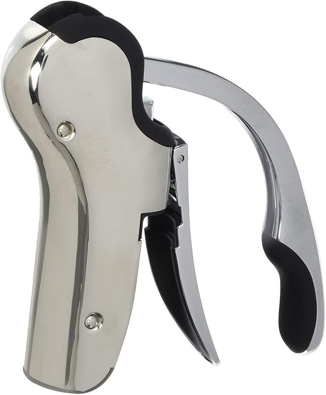Compact Stainless Steel Vertical Corkscrew with Foil Cutter, Perfect f