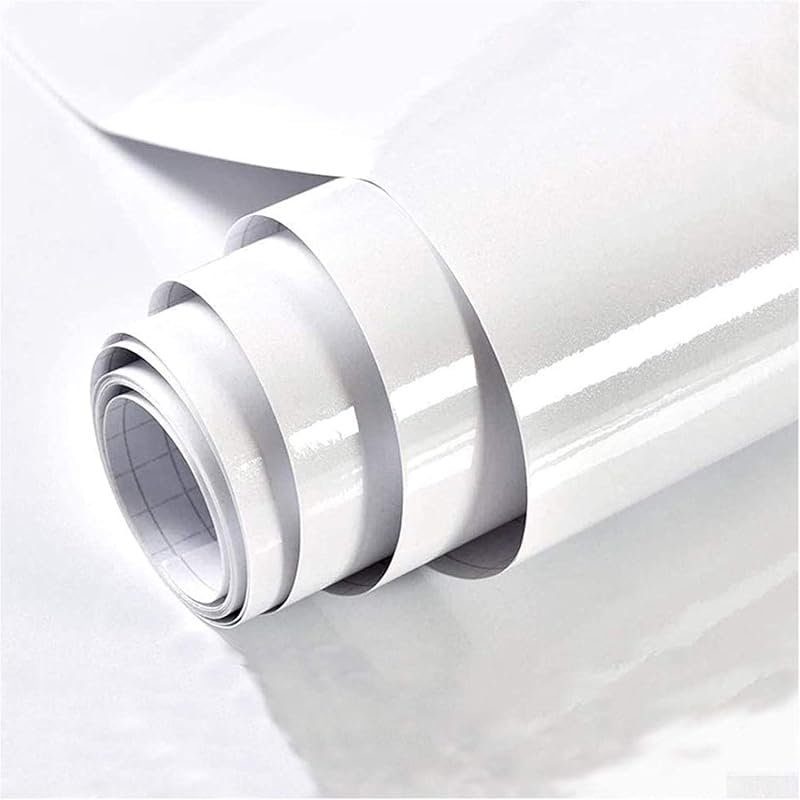 TANONE Thick Glossy White Peel and Stick Contact Paper for Kitchen Cab