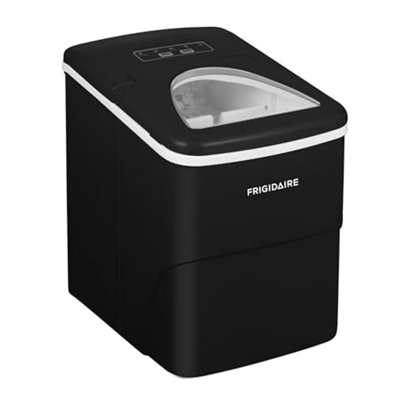 Frigidaire 26 Lbs Portable Compact Ice Maker in Black and White
