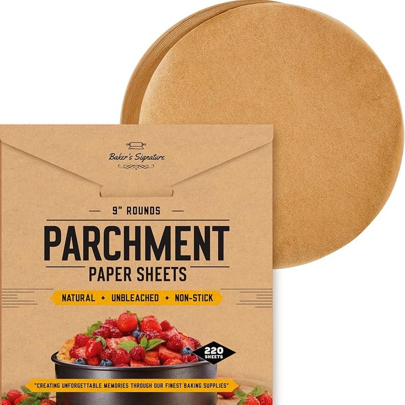 9-Inch Heavy Duty Parchment Rounds, 220 Liners – Silicone Coated, Unbl