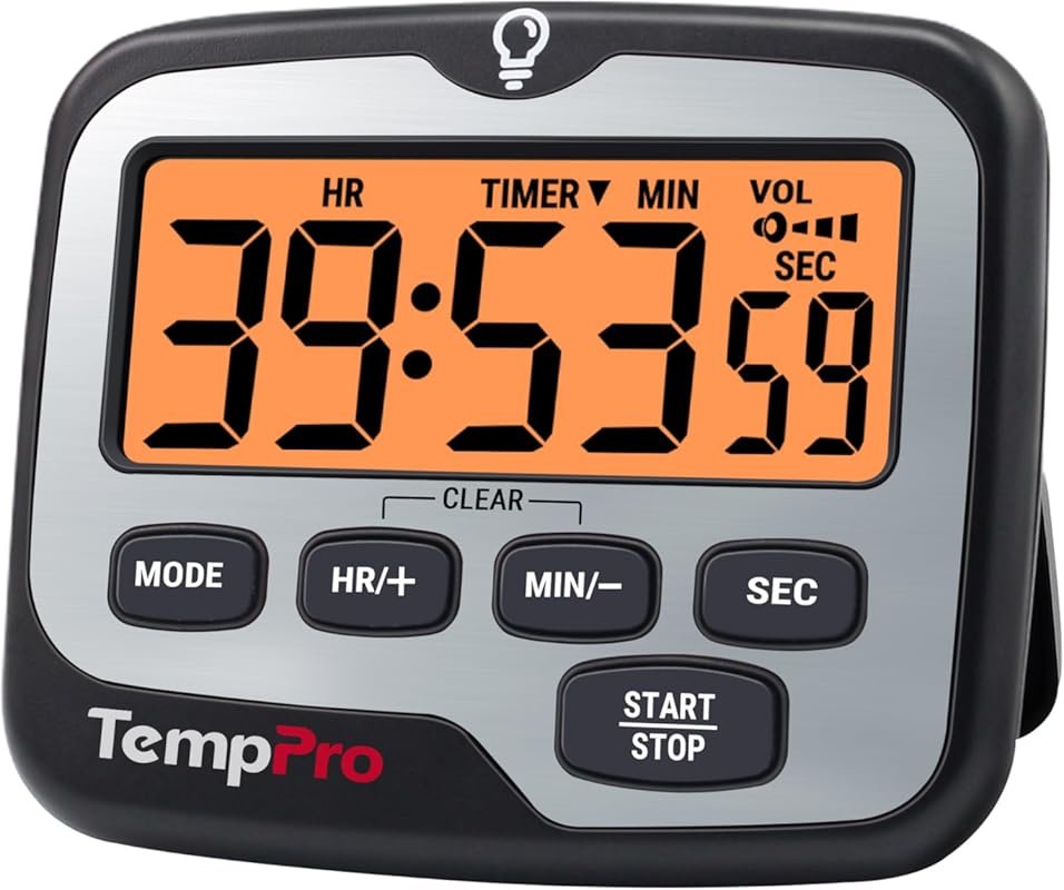 TempPro TM01 Kitchen Timer, Touch Backlight, Count Up/Down, for Kids &