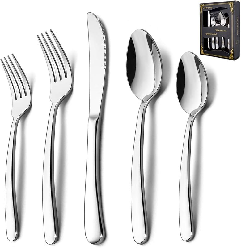 HaWare 40-Piece Heavy Duty Stainless Steel Silverware Set for 8, Mirro