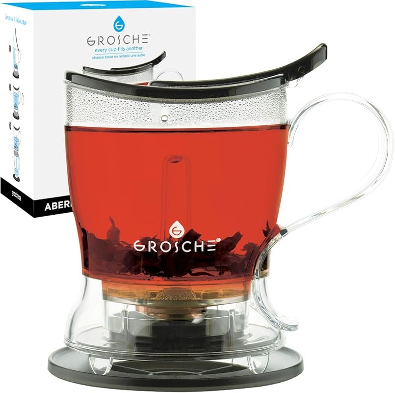 GROSCHE Aberdeen Tea Infuser Teapot & Smart Brewer - BPA-Free, Drip-Fr