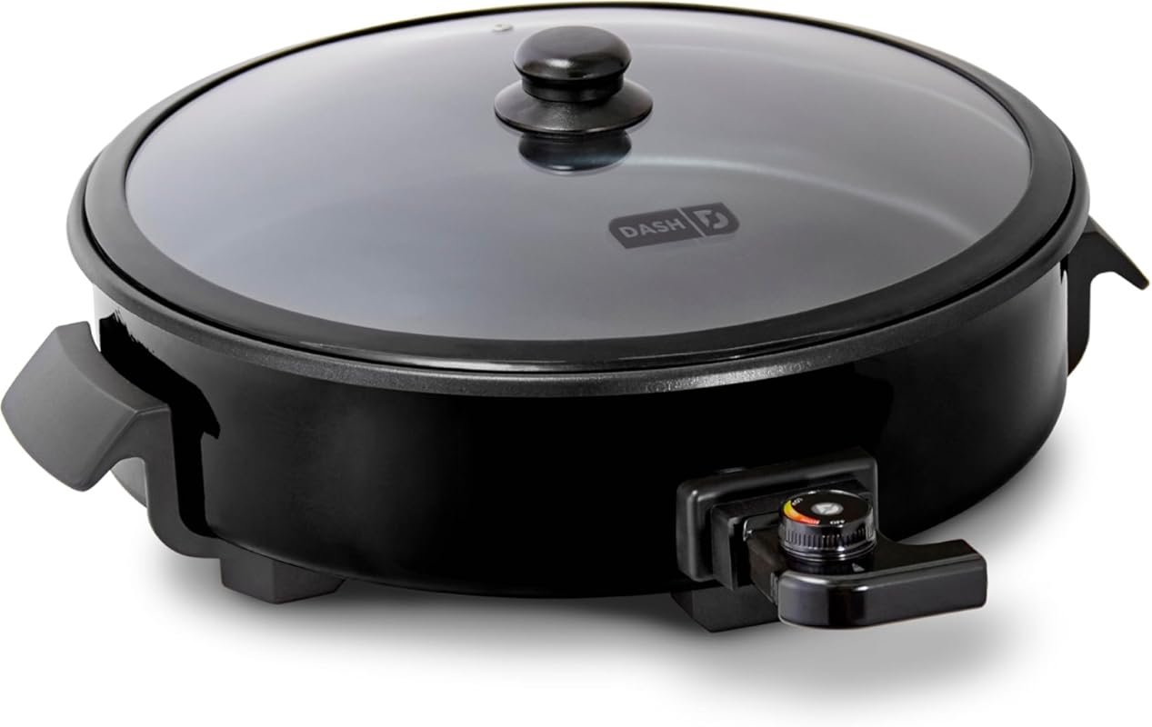 Dash Family Size 6-Quart Electric Skillet with Tempered Glass Lid & Co