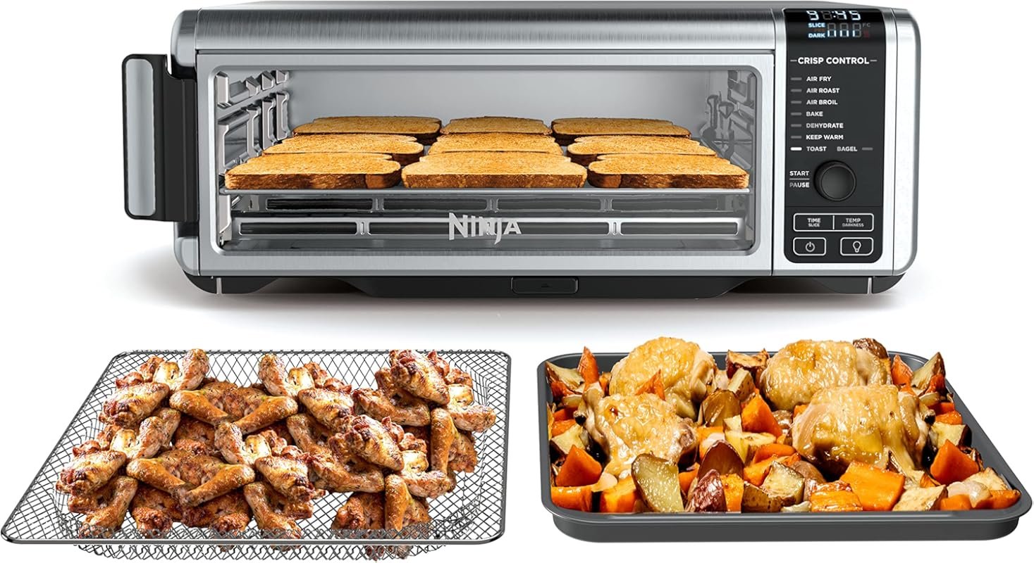 Ninja Digital 8-in-1 Air Fryer & Toaster Oven, XL Capacity, Flip-Up De