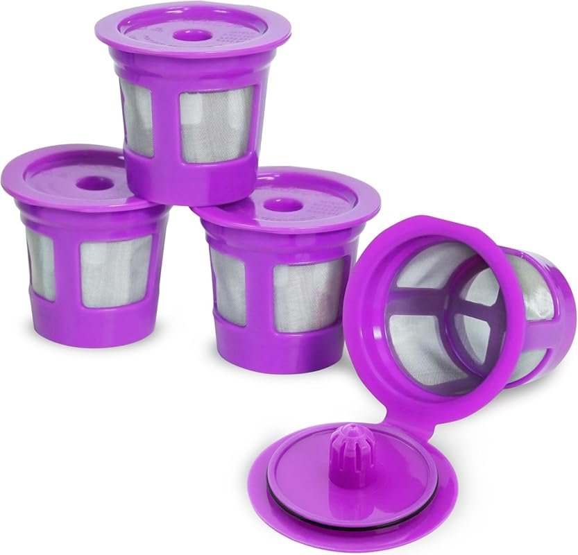 Perfect Pod 4-Pack Reusable K Cup Filters with Built-In Mesh Strainer 