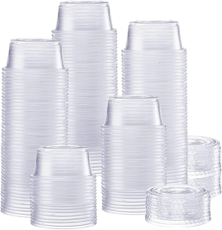 GUSTO 200 Count 2 oz Jello Shot Cups with Leak-Resistant Lids – Clear 