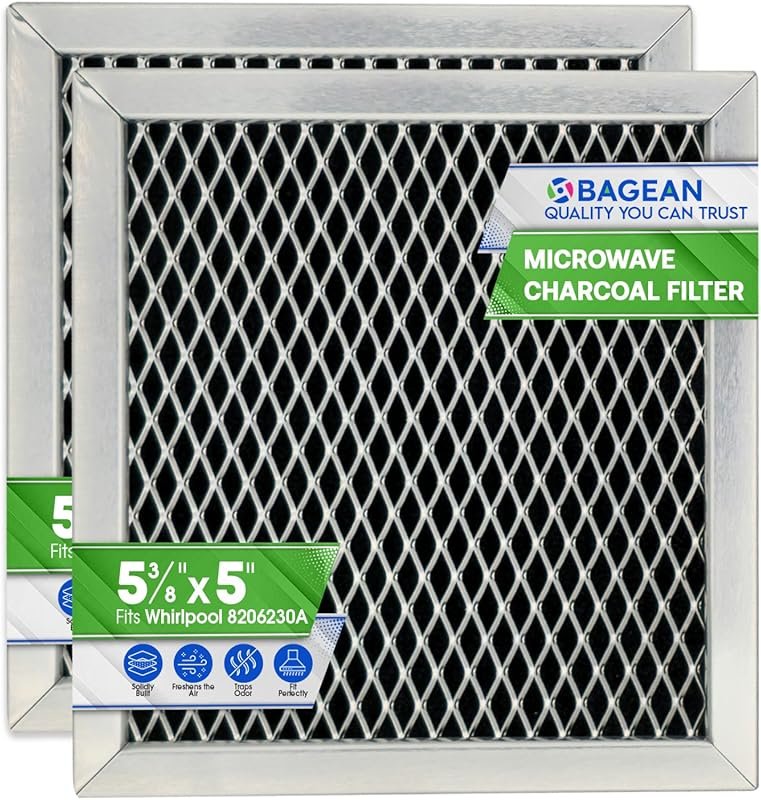 Microwave Charcoal Filter 5.35” x 5.03” for Maytag & Whirlpool - 2-Pac