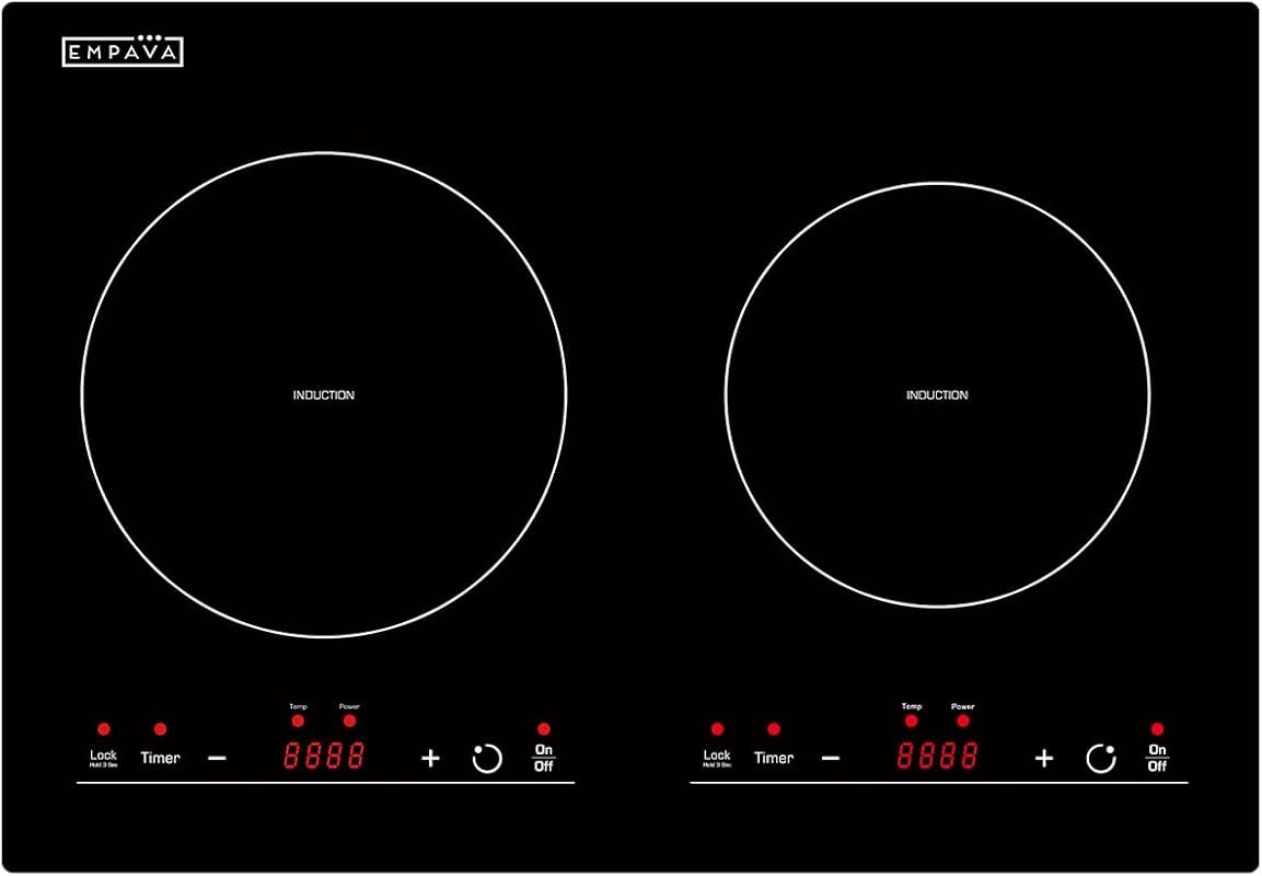 Empava IDC12B2 Black Ceramic Induction Cooktop, 2 Burners, 12 Inch