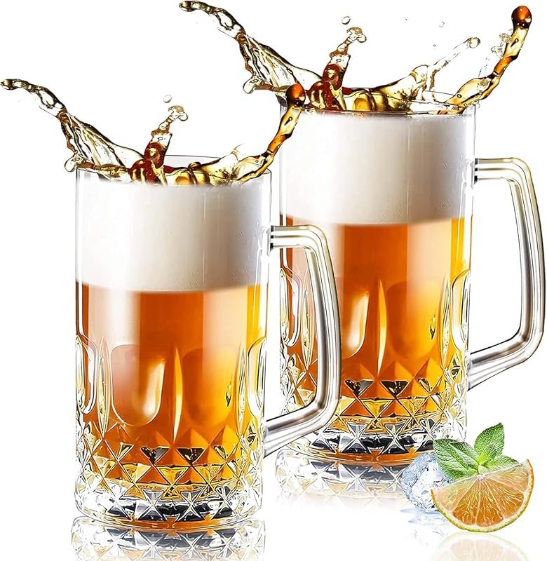 32 oz Extra Large German Style Beer Stein Mugs – 2 Pack with Handle