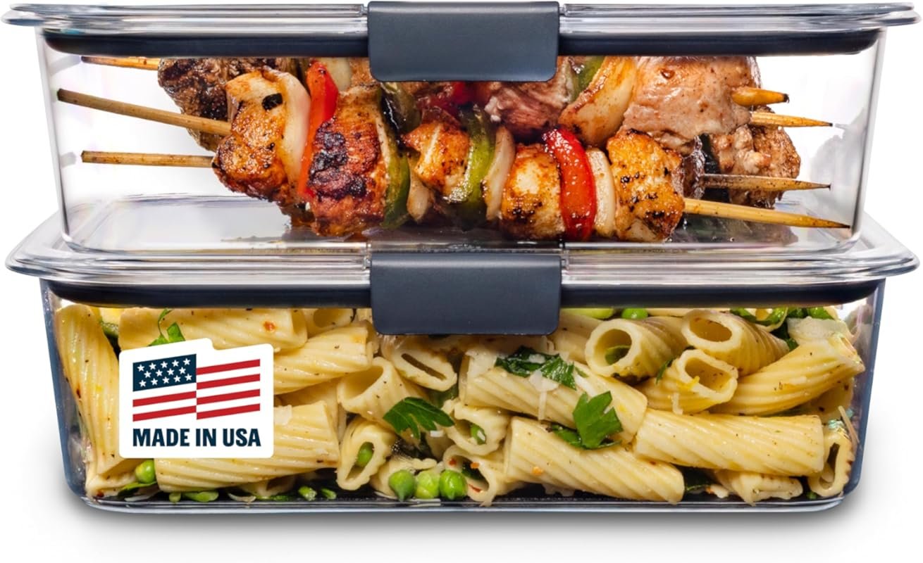 Clear Airtight Rubbermaid Brilliance BPA-Free Food Storage Containers 