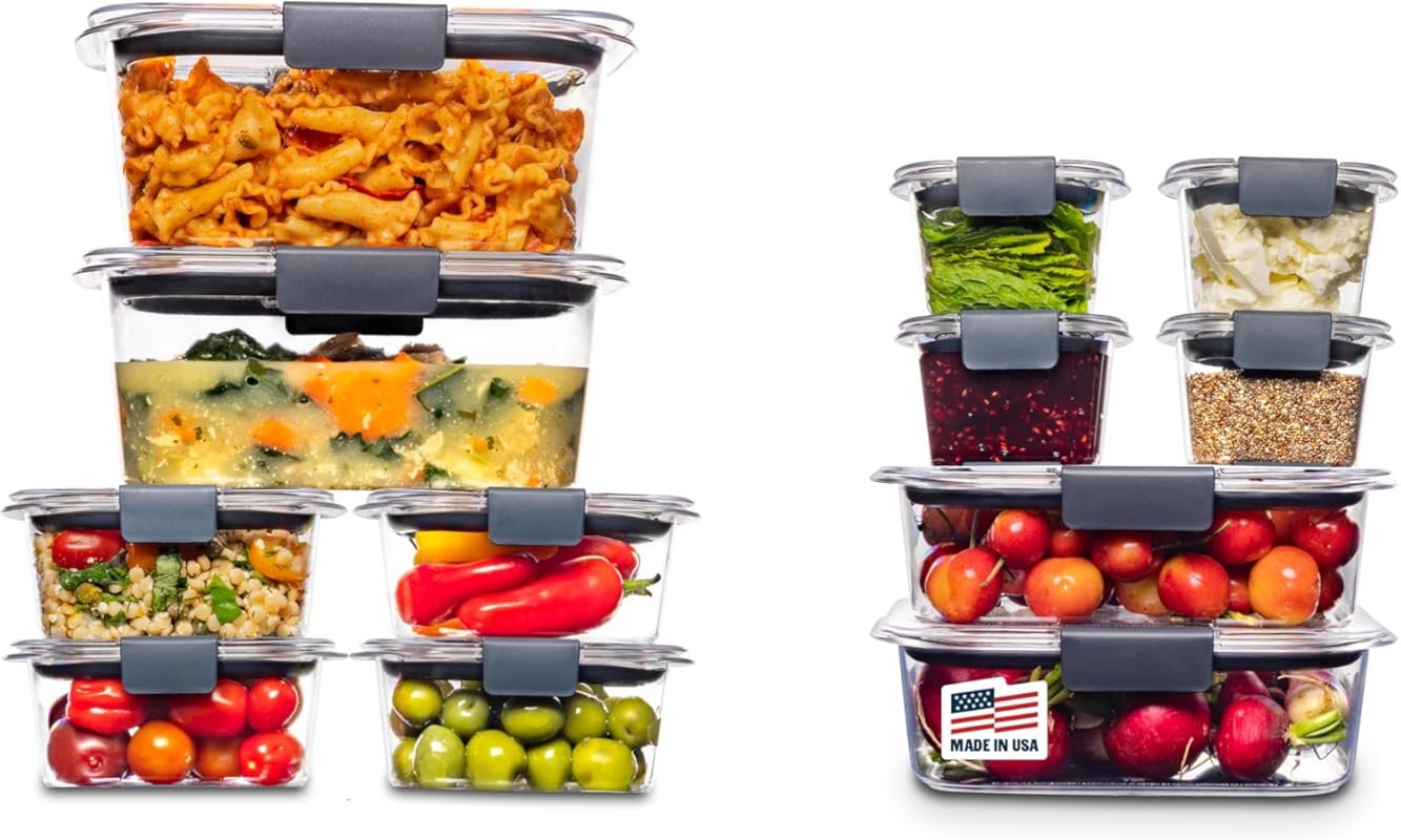 Rubbermaid Brilliance BPA-Free Airtight Food Storage Containers, 24-Pi