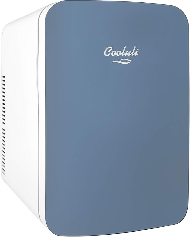 Cooluli 15L Blue Mini Fridge with AC/DC Power & Glass Front for Bedroo