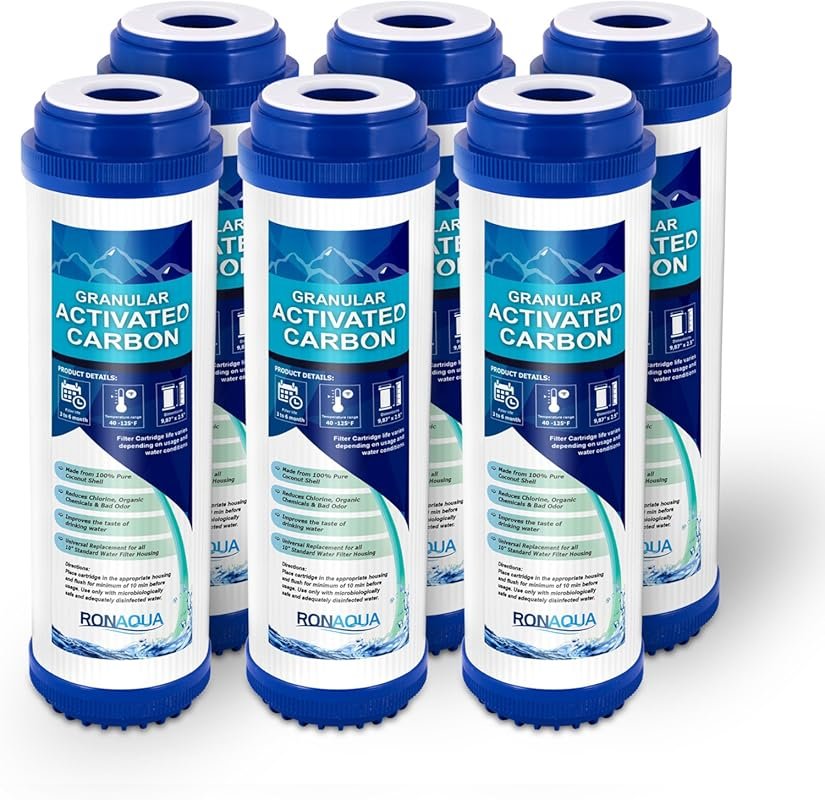 Ronaqua Granular Activated Carbon Water Filter Cartridges (6 Pack) Com