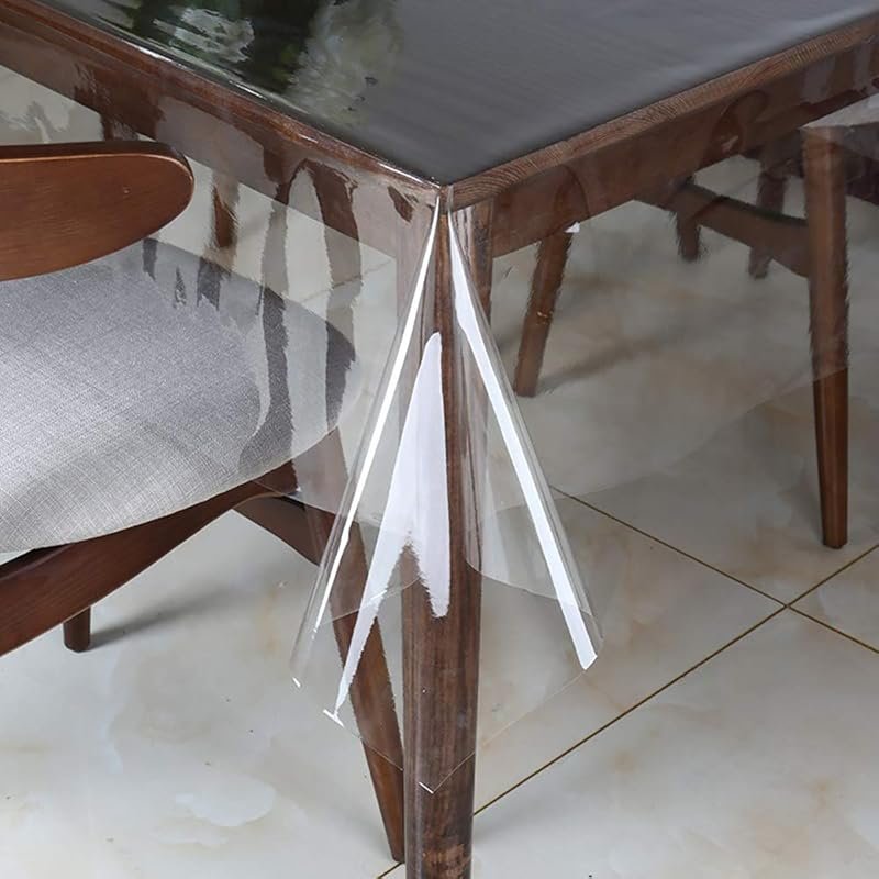 Walrus Clear Waterproof Vinyl Table Cover, Oil-Proof Transparent Sheet