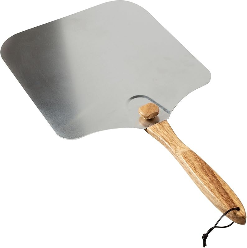Old Stone Kitchen Collapsible Wood Handle Aluminum Pizza Peel, 14x16
