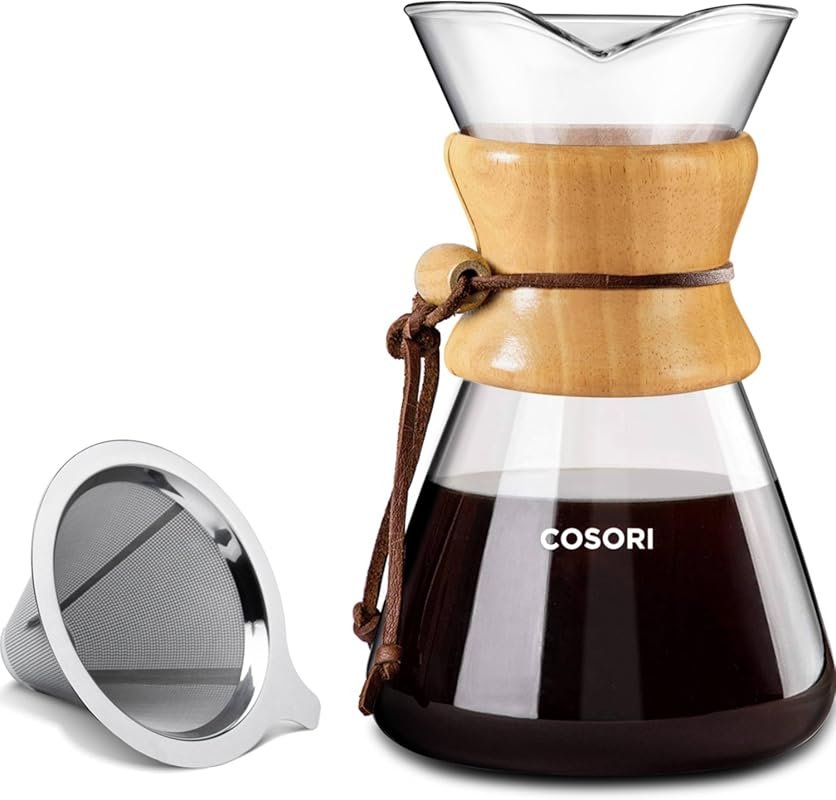 COSORI Pour Over Coffee Maker with Double-Layer Stainless Filter, 34oz
