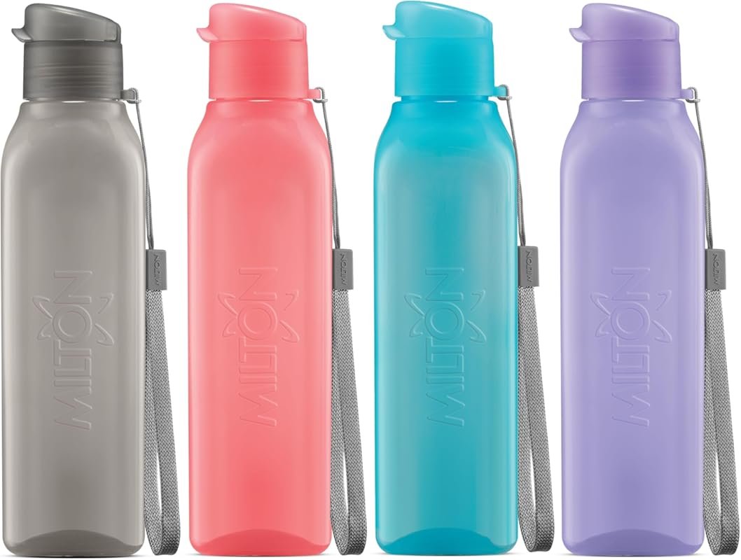 MILTON Square Juice Box Set, 4 Pack 17 oz Wide-Mouth BPA-Free Reusable
