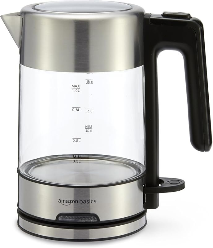 Amazon Basics 1L Electric Kettle with Auto Shut-Off & Fast Boiling