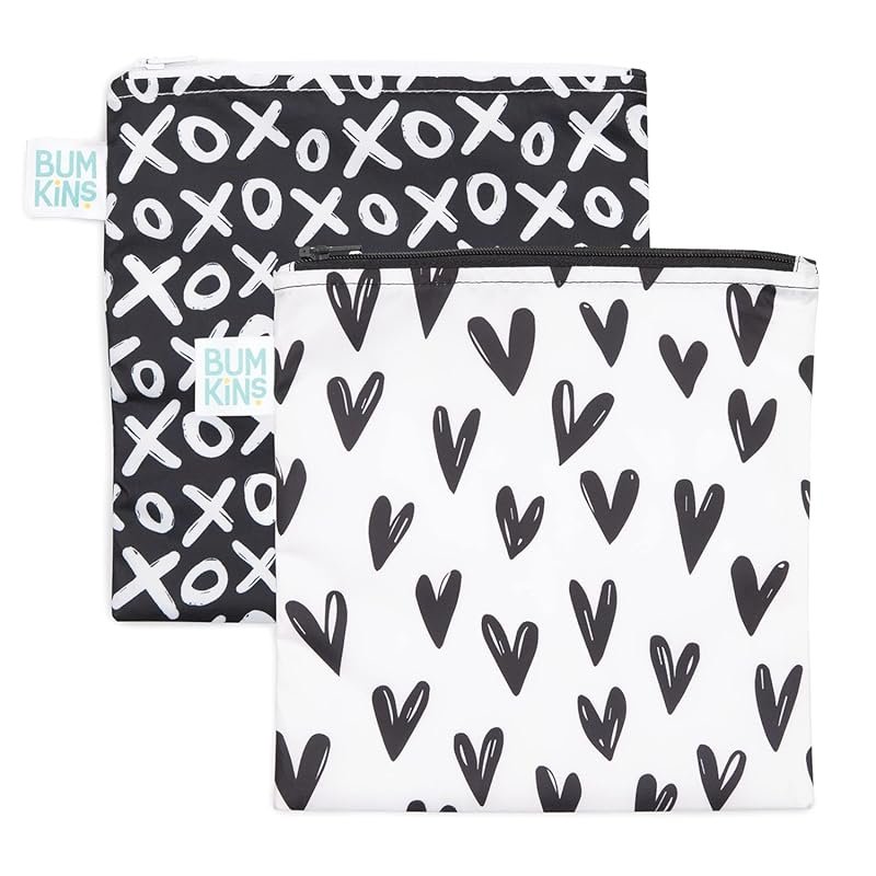 Bumkins Reusable Sandwich & Snack Bags – Washable, Waterproof Cloth Po