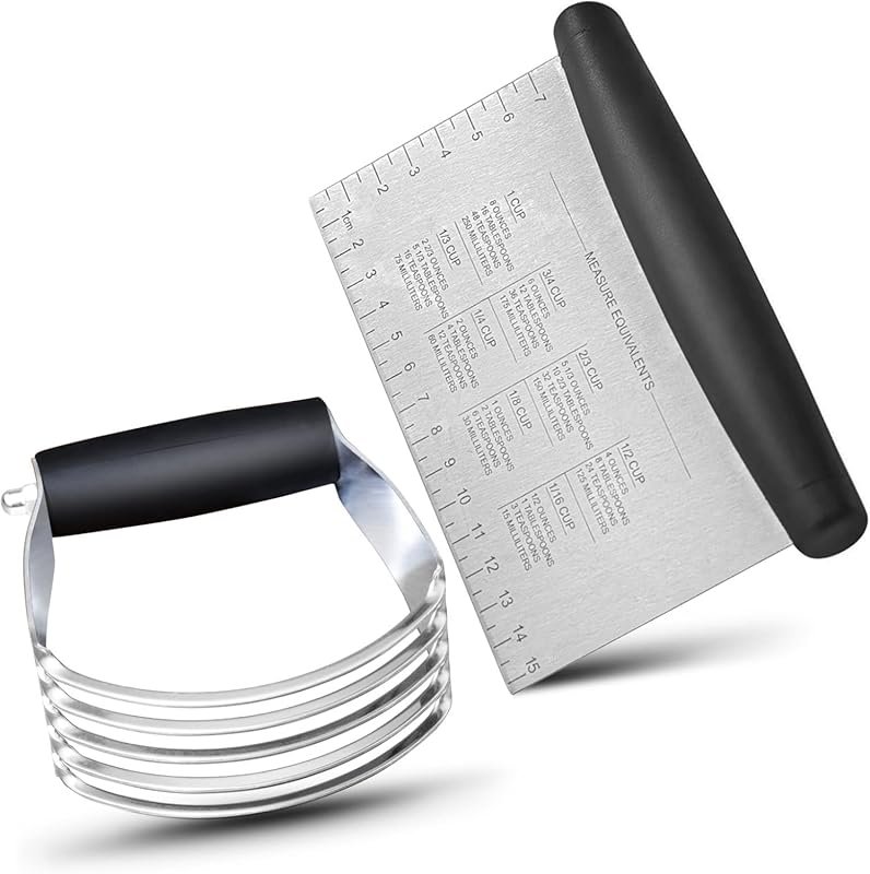 ALLTOP Stainless Steel Bench Scraper & Pastry Cutter Set – Efficient K